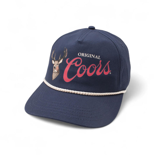 AMERICAN NEEDLE Coors Beer Canvas Cappy Adjustable Snapback Baseball Trucker Hat (23005C-COORS-NVY)