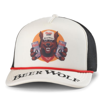 AMERICAN NEEDLE Unisex Coors Light Beer Wolf Foamy Roscoe Adjustable Snapback Baseball Hat (24007B-CRSLT-BKOW)