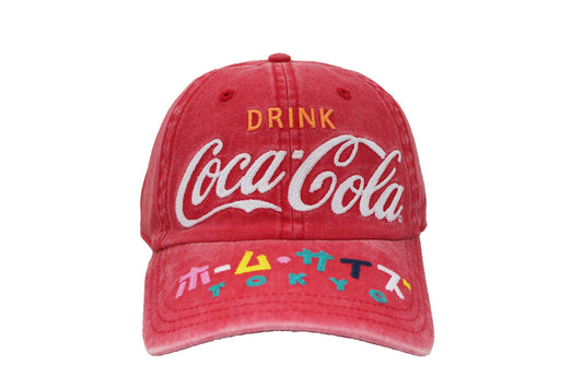AMERICAN NEEDLE Coca Cola Carter Washed Slouch Adjustable Buckle Hat (COKE-1911A-RED)