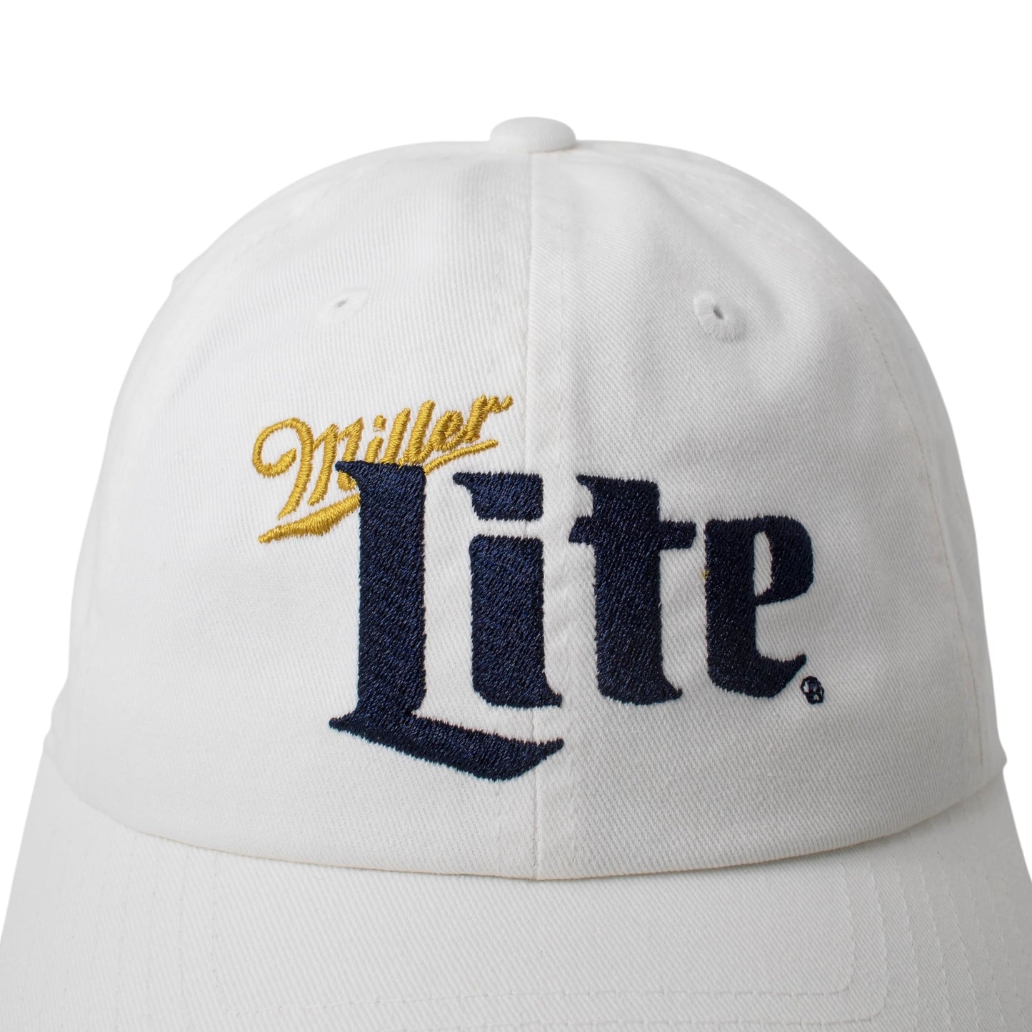 AMERICAN NEEDLE Officially Licensed Miller Lite Ballpark Slouch Strapback Adjustable Beer Hat, PI020A, Snow White, Authentic OSFA New