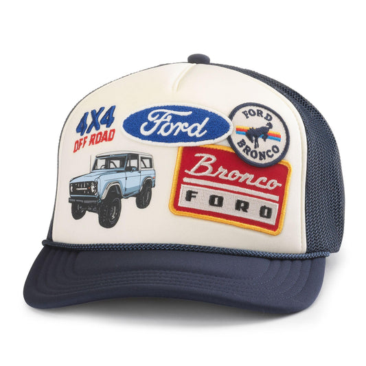 AMERICAN NEEDLE Unisex Ford Bronco Roscoe Iconic Foamy Adjustable Snapback Baseball Hat (25008A-FORD-NVIV)