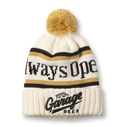 AMERICAN NEEDLE Unisex Garage Beer Pillow Line Beanie Pom Cap (23012A-GBEER-IBG)