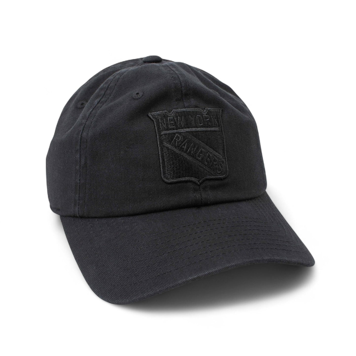 AMERICAN NEEDLE New York Rangers NHL Blue Line Tonal Adjustable Dad Cap (Black)