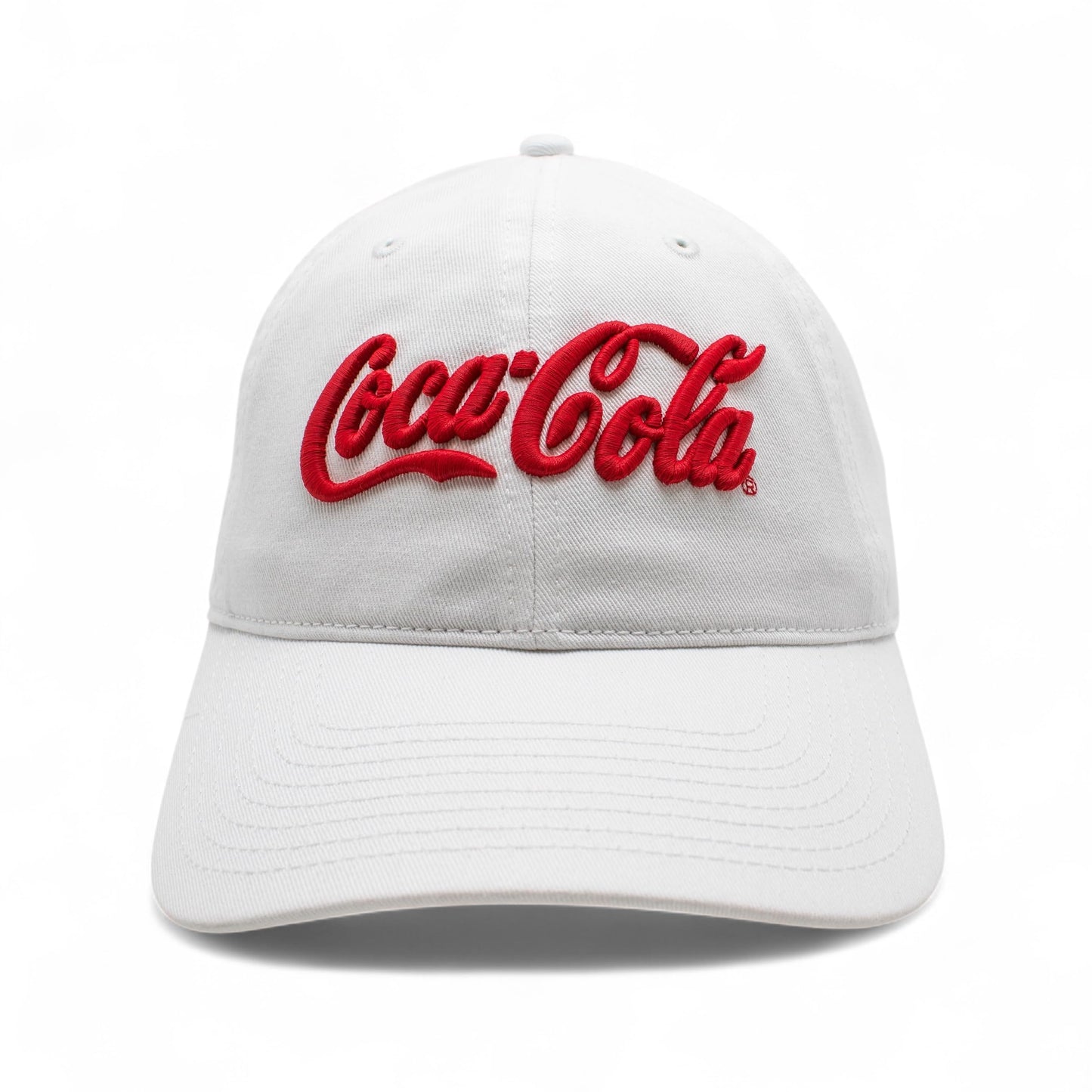 AMERICAN NEEDLE Coca-Cole New Raglan Adjustable Buckle Strap Baseball Dad Hat, White (COKE-1915B-WHT)