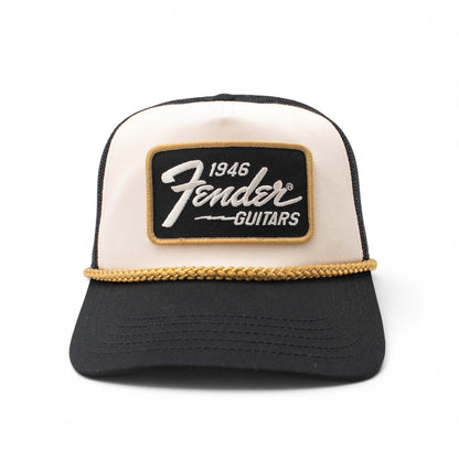 AMERICAN NEEDLE Officially Licensed Fender Guitar Roscoe Rope Hat Patch Trucker, Adjustable Snapback, New Multi