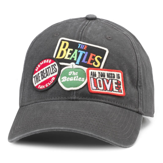 AMERICAN NEEDLE The Beatles Iconic Adjustable Buckle Strap Baseball Hat, Black (43910A-BEATLES-BLK)