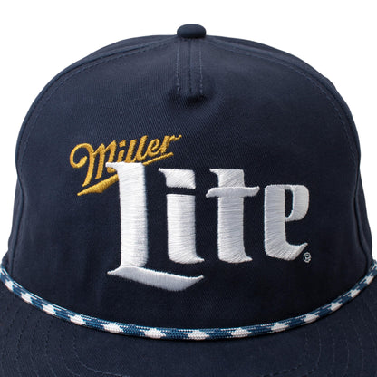 AMERICAN NEEDLE Miller Lite Beer Snapback Baseball Dad Hat Navy, Coachella Collection