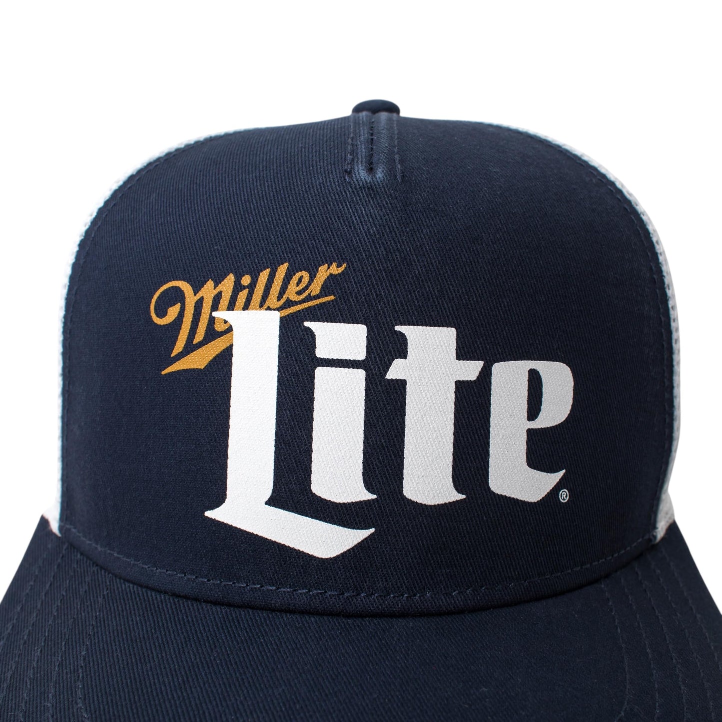 AMERICAN NEEDLE Miller Lite Beer Sinclair Adjustable Snapback Baseball Hat, Unisex, White/Navy