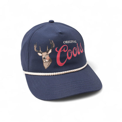 AMERICAN NEEDLE Coors Beer Canvas Cappy Adjustable Snapback Baseball Trucker Hat (23005C-COORS-NVY)