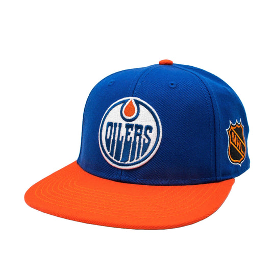 AMERICAN NEEDLE OFFICIALLLY Licensed NHL Block Letter Snapback Cap, Edmonton Oilers Hockey HAT, Authentic, New