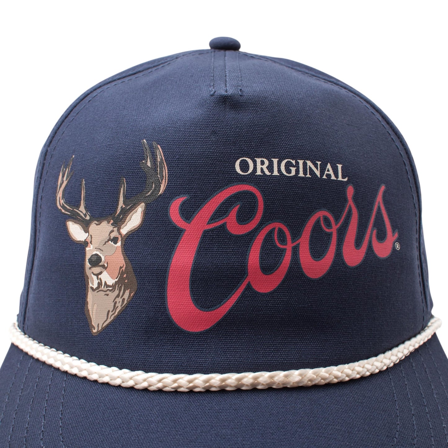 AMERICAN NEEDLE Coors Beer Canvas Cappy Adjustable Snapback Baseball Trucker Hat (23005C-COORS-NVY)