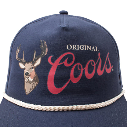 AMERICAN NEEDLE Coors Beer Canvas Cappy Adjustable Snapback Baseball Trucker Hat (23005C-COORS-NVY)