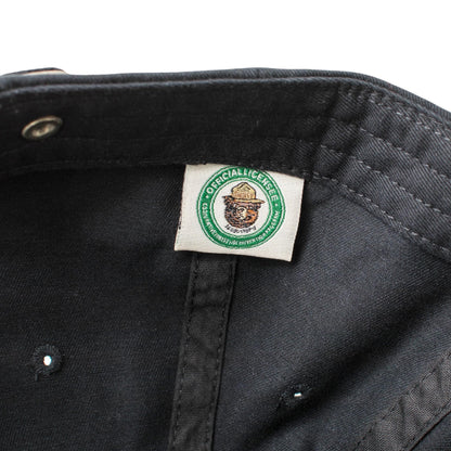 AMERICAN NEEDLE Smokey Bear Adjustable Buckle Strap Baseball Hat, Washed Micro Slouch Collection, Black (PI023A-SMOKEY-BLK)