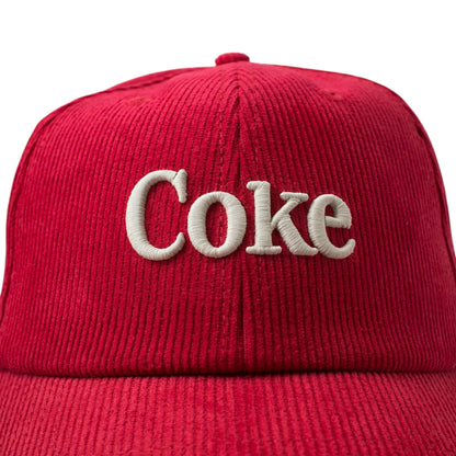 AMERICAN NEEDLE Officially Licensed Coca-Cola Corduroy Hat, Coke Slouch Cap, Red, Strapback, Authentic New