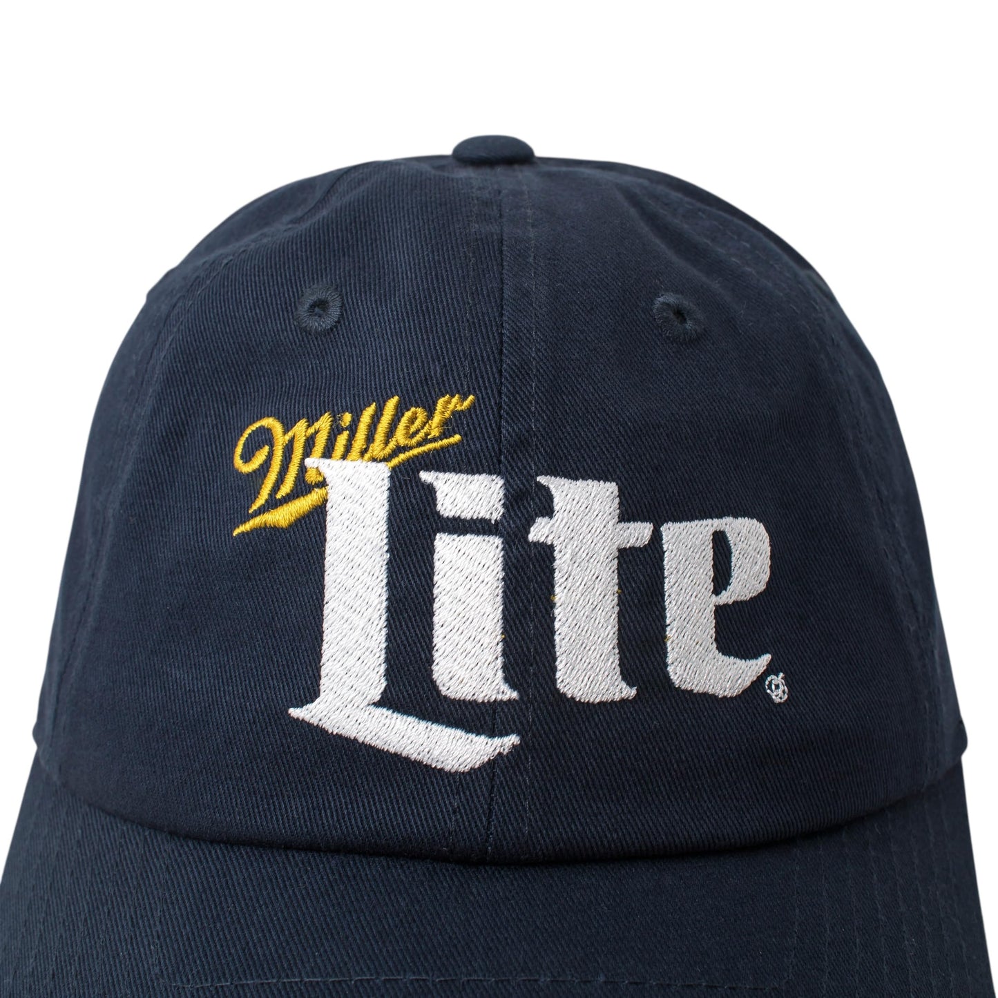 AMERICAN NEEDLE Officially Licensed Miller Lite Ballpark Slouch Strapback Adjustable Beer Hat, PI020A, Navy Blue, Authentic OSFA New
