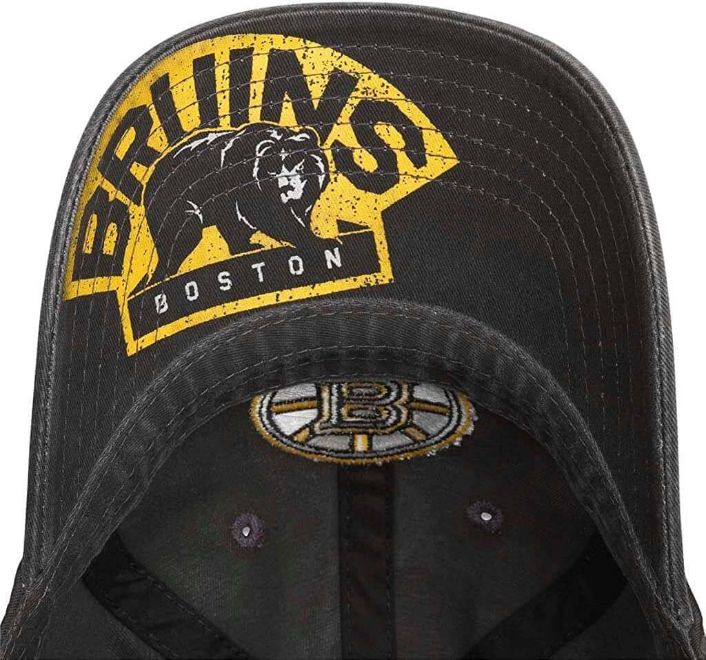 NHL American Needle Boston Bruins Flex Fit Medium White Hat Cap Stretch  Black 