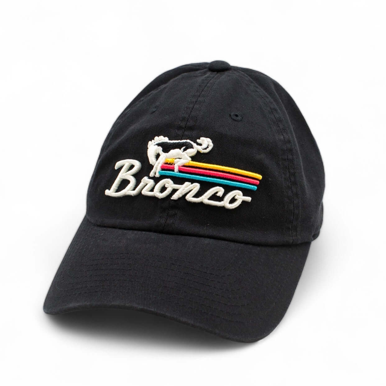 AMERICAN NEEDLE Bronco Ballpark Adjustable Buckle Strap Baseball Dad Hat (20001A-BRONCO-BLK)