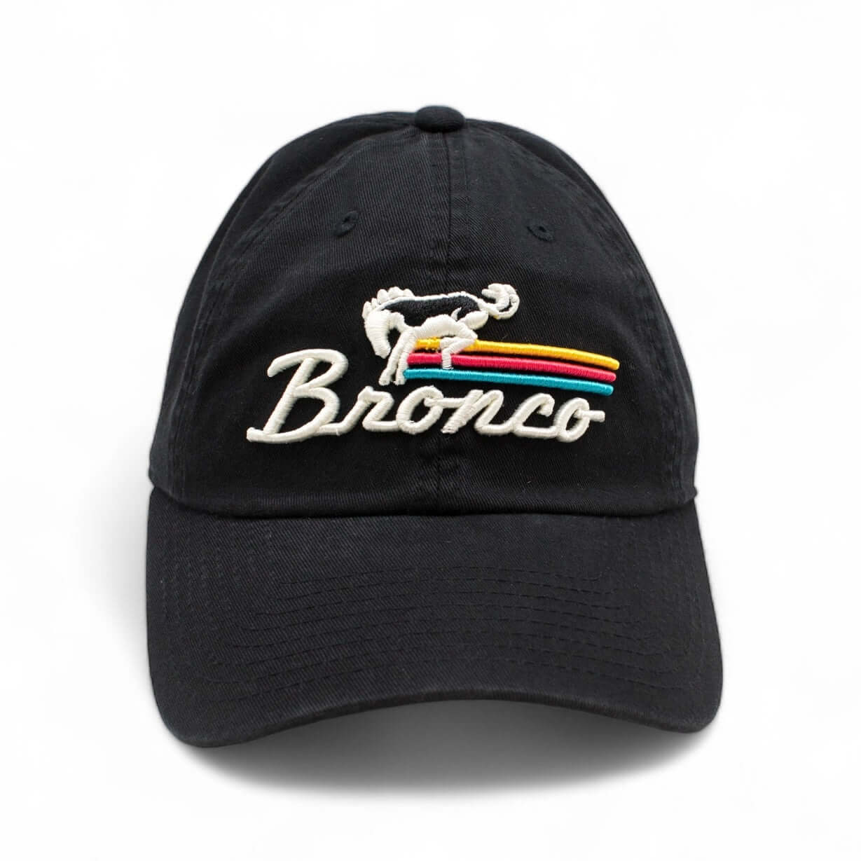 AMERICAN NEEDLE Bronco Ballpark Adjustable Buckle Strap Baseball Dad Hat (20001A-BRONCO-BLK)