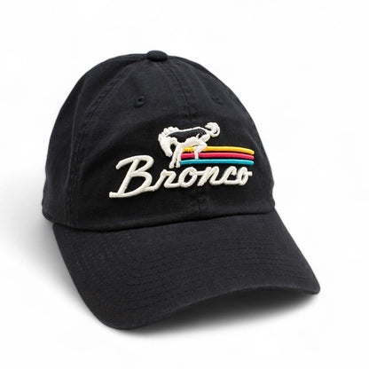 AMERICAN NEEDLE Bronco Ballpark Adjustable Buckle Strap Baseball Dad Hat (20001A-BRONCO-BLK)