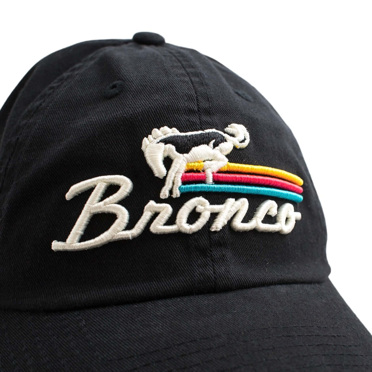 AMERICAN NEEDLE Bronco Ballpark Adjustable Buckle Strap Baseball Dad Hat (20001A-BRONCO-BLK)