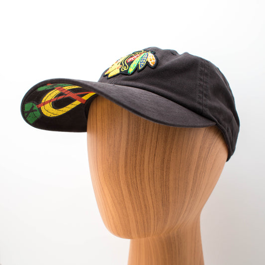 AMERICAN NEEDLE New Raglan Chicago Blackhawks Black One Size
