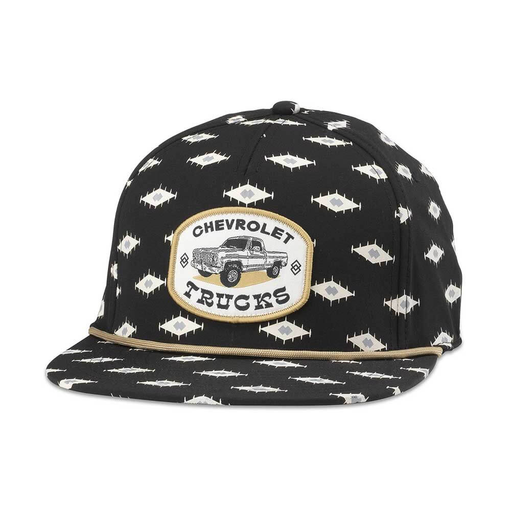 Chevy Trucks Hat: Black/White All Over Print Trucker Hats | Vintage Brands