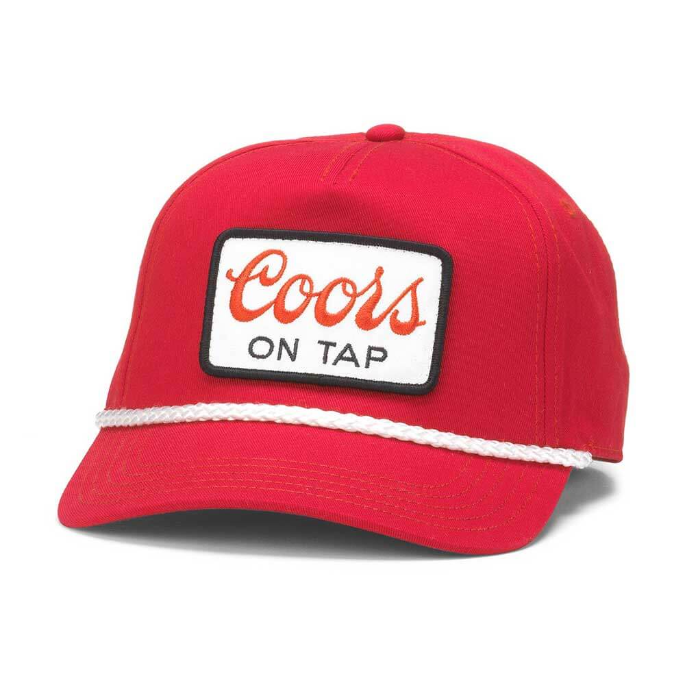 Coors On Tap Rope Hat: Red/White Snapback Trucker Hat | Beer Brands