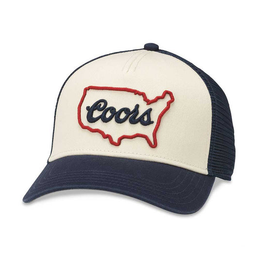 Coors America Hats: Navy/White Snapback Trucker Hat | Beer Brands