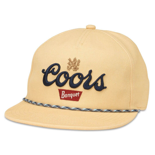 Coors Banquet Hat: Yellow Snapback Rope Hat | Beer Brands