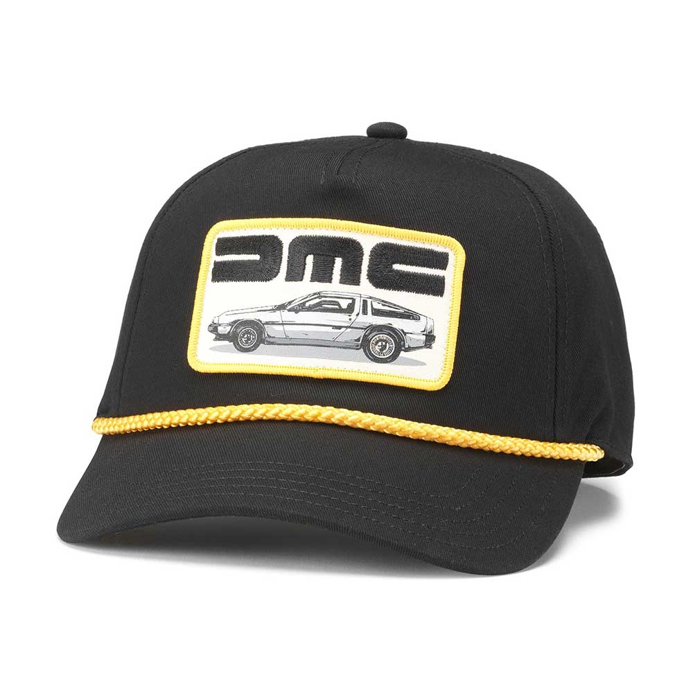 DeLorean Hat: Black/Yellow DMC Rope Hat | Back to the Future