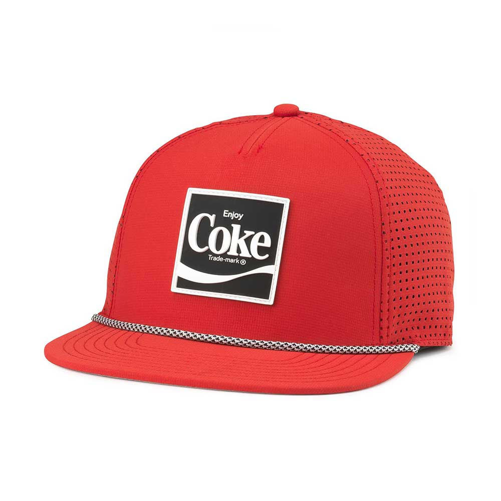 Coca-Cola Hats: Red Snapback Performance Rope Hat | PVC Patch