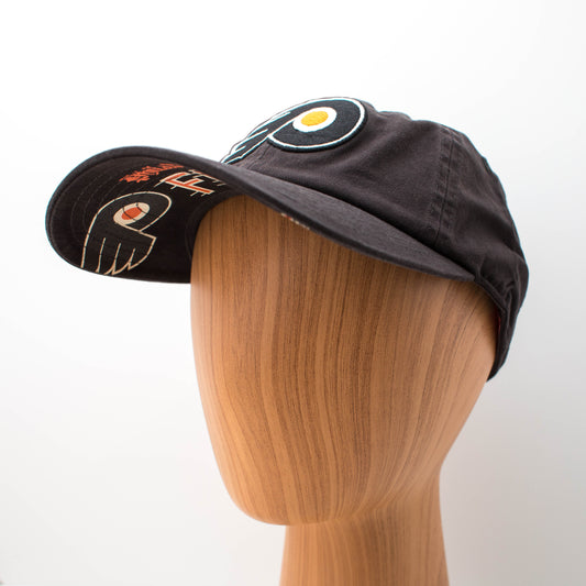 AMERICAN NEEDLE NHL Philadelphia Flyers Hockey Team New Raglan Adjustable Baseball Hat, Black (36672B-PF-BLK)
