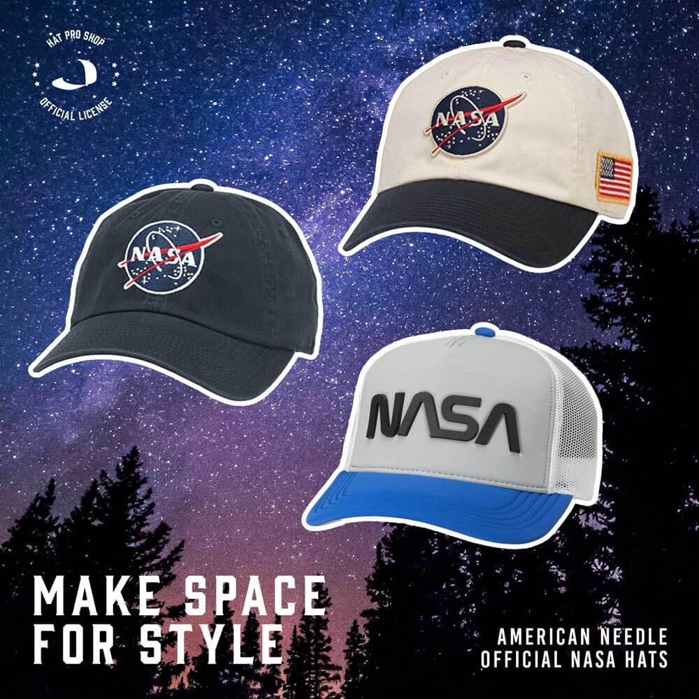 American Needle NASA Iconic Patches Strapback Hat Distressed Unisex hotsell OS