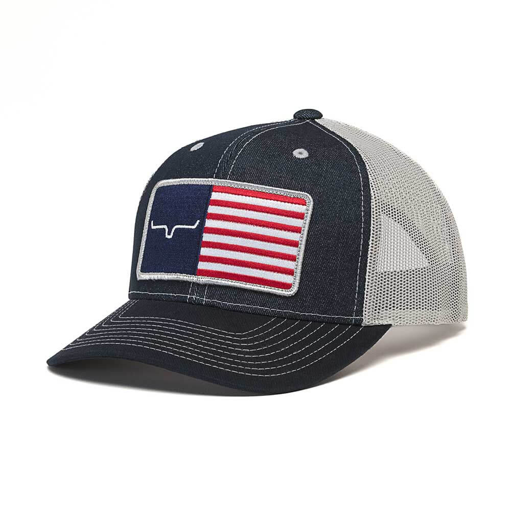  Kimes Ranch Hats: American Trucker Hat | Navy/White
