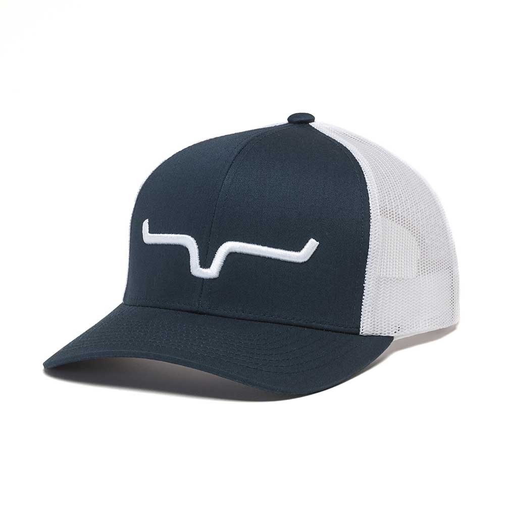 Kimes Ranch Hats: Weekly Trucker Cap | Navy/White