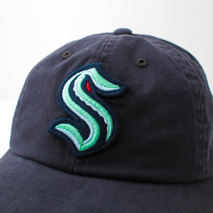 AMERICAN NEEDLE NHL Seattle Kraken Hockey Team New Raglan Adjustable Baseball Hat, Black (36672B-SEK-BLK)