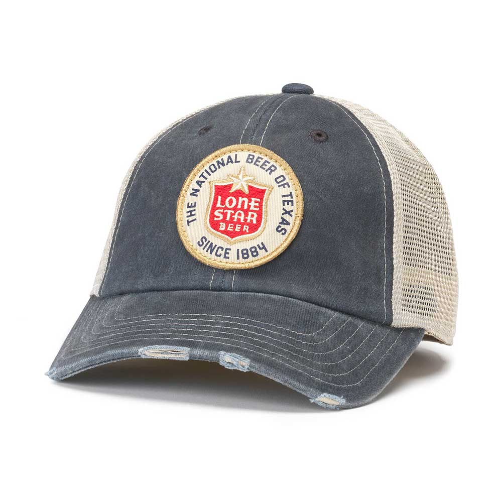 Lone Star Beer Hats: Navy/Stone Snapback Vintage Trucker Hat | Beer