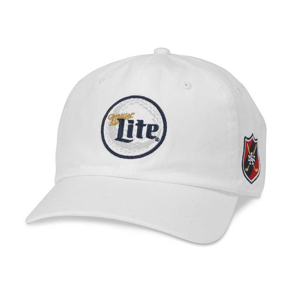Miller Lite Hats: White Snapback Golf Hat | Beer 19th Hole