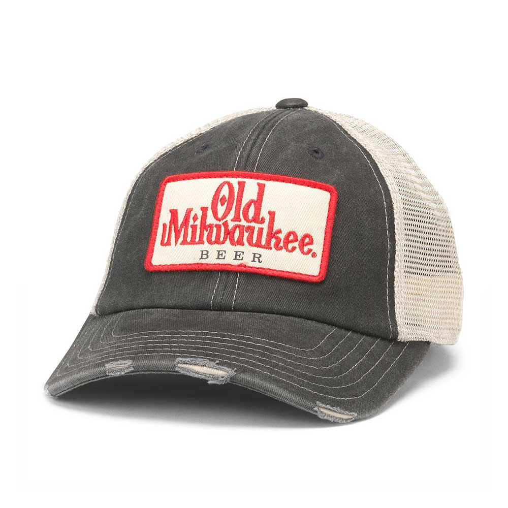 Old Milwaukee Hat: Stone/Black Snapback Trucker Hats | Beer