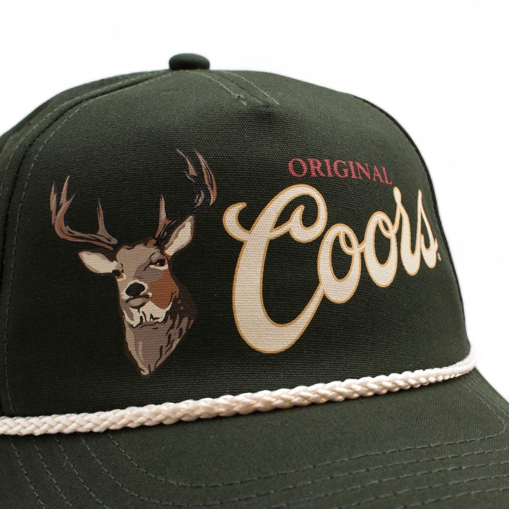 AMERICAN NEEDLE Coors Beer Canvas Cappy Adjustable Snapback Baseball Trucker Hat (23005C-COORS-HGRN)