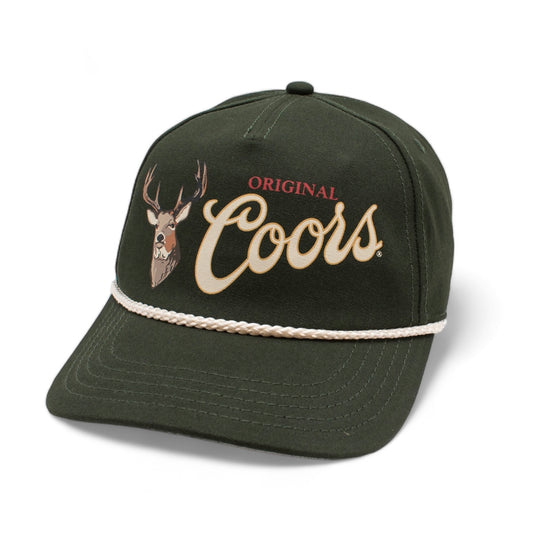 AMERICAN NEEDLE Coors Beer Canvas Cappy Adjustable Snapback Baseball Trucker Hat (23005C-COORS-HGRN)