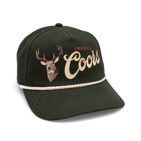 AMERICAN NEEDLE Coors Beer Canvas Cappy Adjustable Snapback Baseball Trucker Hat (23005C-COORS-HGRN)