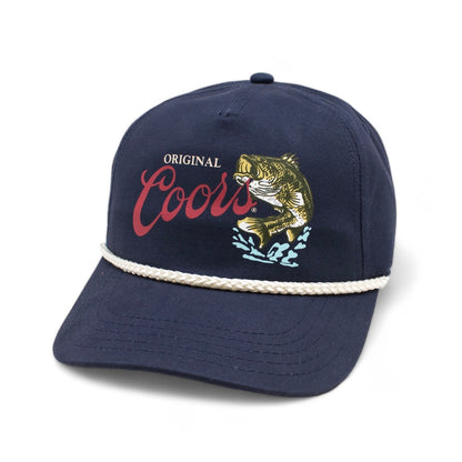 AMERICAN NEEDLE Coors Beer Canvas Cappy Adjustable Snapback Baseball Trucker Hat (23005A-COORS-NVY)