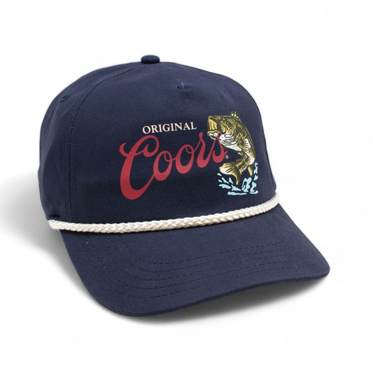 AMERICAN NEEDLE Coors Beer Canvas Cappy Adjustable Snapback Baseball Trucker Hat (23005A-COORS-NVY)