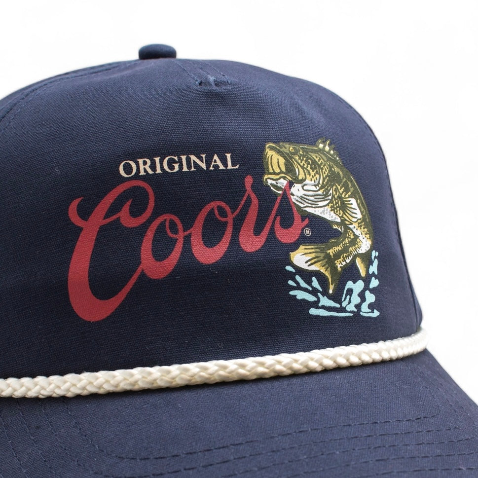 AMERICAN NEEDLE Coors Beer Canvas Cappy Adjustable Snapback Baseball Trucker Hat (23005A-COORS-NVY)