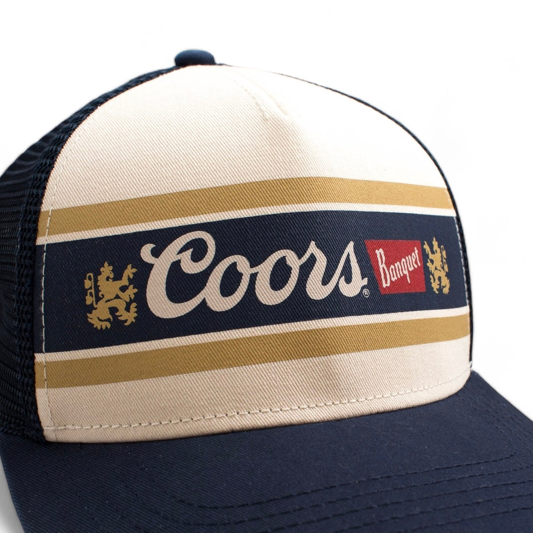 AMERICAN NEEDLE Coors Beer Sinclair Adjustable Snapback Trucker Baseball Hat Navy Ivory