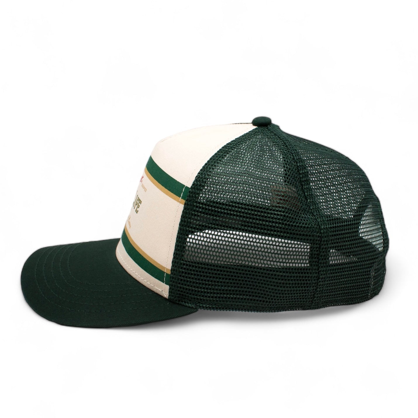 AMERICAN NEEDLE Miller High Life Sinclair Adjustable Snapback Trucker Hat, Dark Green Ivory (MHL-DGRN)