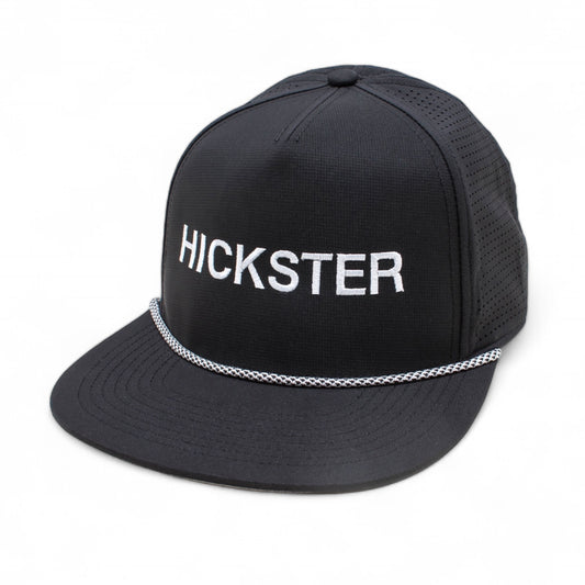 AMERICAN NEEDLE "Hickster" Performance Mesh Snapback Hat, Buxton Pro Cap, Black/White Authentic New