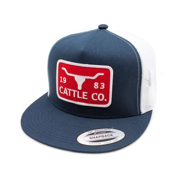 Whiskey Bent Boss Hog Cap - Navy with Long Horns main image 1