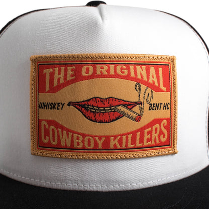 WHISKEY BENT HAT CO. Matchbox - Original Cowboy Killers 5-Panel Meshback Snapback Hat (US, Alpha, One Size, Black/White)